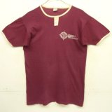 画像: 70'S CHAMPION "CORNELL UNIVERSITY" バータグ シングルステッチ 半袖 リンガー Tシャツ バーガンディ USA製 (VINTAGE)