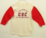画像: 80'S CHAMPION トリコタグ シングルステッチ 染み込みプリント 半袖 ベースボール Tシャツ ナチュラル/レッド USA製 (DEADSTOCK)