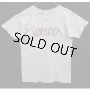 画像: 70'S CHAMPION "KENTUCKY" バータグ 88/12 染み込みプリント シングルステッチ 半袖 Tシャツ ヘザーブルー USA製 (VINTAGE)
