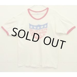 画像: 70'S CHAMPION バータグ シングルステッチ 染み込みプリント 半袖 リンガー Tシャツ ホワイト USA製 (VINTAGE)