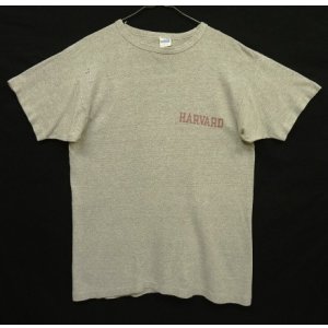 画像: 70'S CHAMPION "HARVARD" バータグ 88/12 染み込みプリント シングルステッチ 半袖 Tシャツ ヘザーグレー USA製 (VINTAGE)