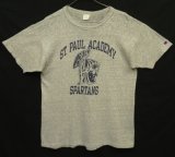 画像: 80'S CHAMPION "SPARTANS" トリコタグ 88/12 染み込み三段プリント シングルステッチ 半袖 Tシャツ ヘザーグレー USA製 (VINTAGE)