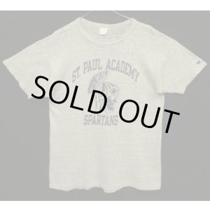 画像: 80'S CHAMPION "SPARTANS" トリコタグ 88/12 染み込み三段プリント シングルステッチ 半袖 Tシャツ ヘザーグレー USA製 (VINTAGE)