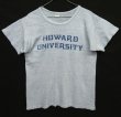 画像1: 70'S CHAMPION "HOWARD UNIVERSITY" バータグ 88/12 染み込みプリント シングルステッチ 半袖 Tシャツ ヘザーブルー USA製 (VINTAGE)