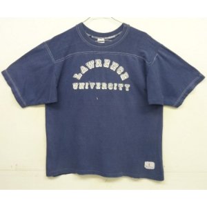 画像: 70'S CHAMPION バータグ シングルステッチ 半袖 フットボール Tシャツ ネイビー USA製 (VINTAGE)