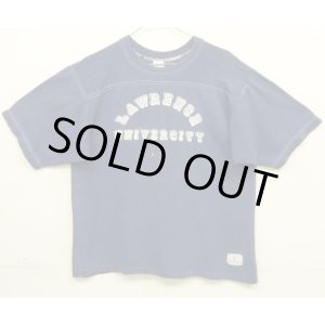 画像: 70'S CHAMPION バータグ シングルステッチ 半袖 フットボール Tシャツ ネイビー USA製 (VINTAGE)