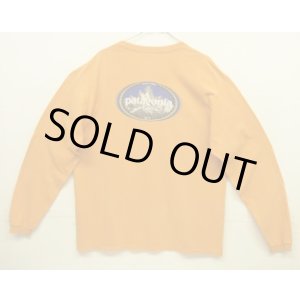 画像: 90'S PATAGONIA "BENEFICIAL T'S" オーバルロゴ バックプリント 長袖 Tシャツ オレンジ USA製 (VINTAGE)
