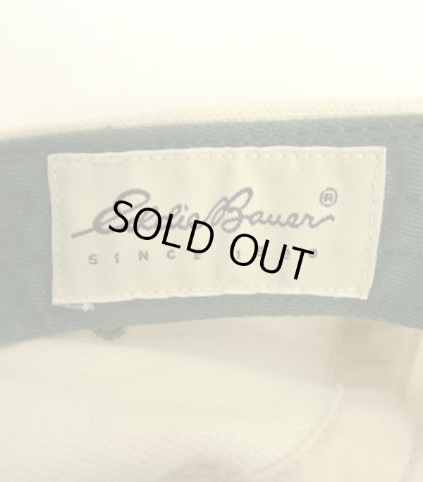 画像6: 90'S EDDIE BAUER 4パネル レザー/キャンバスキャップ ブラウン/オフホワイト USA製 (VINTAGE)