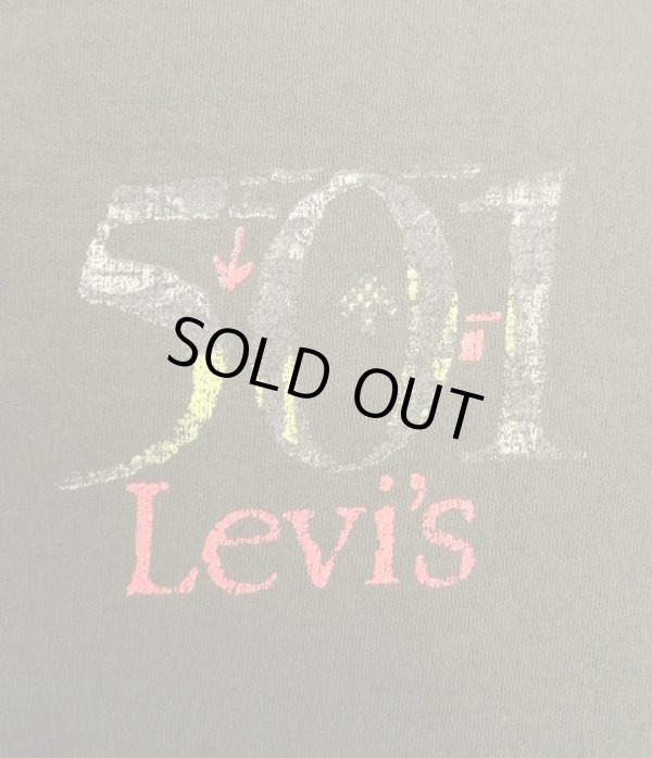 画像4: 80'S Levis 501 シングルステッチ 両面プリント 半袖 Tシャツ フェードブラック USA製 (VINTAGE)