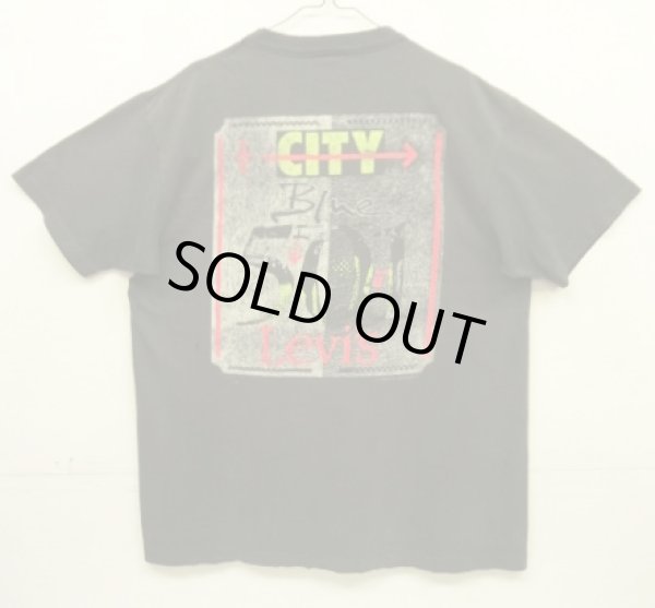 画像1: 80'S Levis 501 シングルステッチ 両面プリント 半袖 Tシャツ フェードブラック USA製 (VINTAGE)