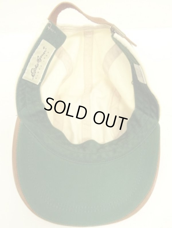 画像5: 90'S EDDIE BAUER 4パネル レザー/キャンバスキャップ ブラウン/オフホワイト USA製 (VINTAGE)