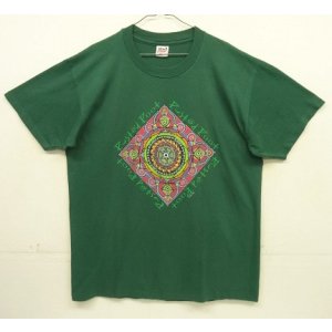 画像: 90'S RUSTED ROOT シングルステッチ 両面プリント 半袖 Tシャツ グリーン USA製 (VINTAGE)
