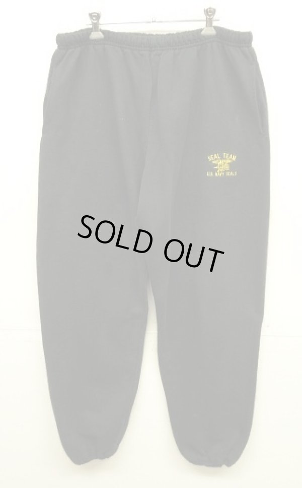 画像1: 00'S JERZEES "US NAVY SEALS" ドローコード付き スウェットパンツ ブラック (VINTAGE)