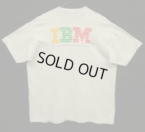 画像1: 90'S IBM シングルステッチ 両面プリント 半袖 Tシャツ アッシュグレー USA製 (VINTAGE)