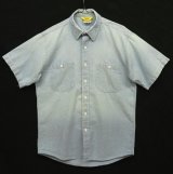 画像: 80'S WORKN' SPORT 三角タグ コットン100% シャンブレーシャツ ブルー USA製 (VINTAGE)