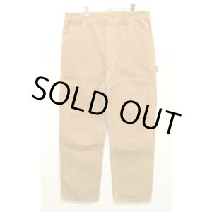 画像: 70'S CARHARTT プリントタグ トップスナップボタン ダブルニー ダックペインターパンツ ブラウン SCOVILLジップ USA製 (VINTAGE)