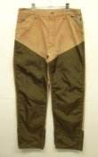 画像1: 70'S CARHARTT プリントタグ トップスナップボタン ダック/ナイロン ペインターパンツ ブラウン 42TALONジップ USA製 (VINTAGE)