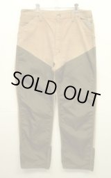 画像: 70'S CARHARTT プリントタグ トップスナップボタン ダック/ナイロン ペインターパンツ ブラウン 42TALONジップ USA製 (VINTAGE)