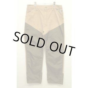 画像: 70'S CARHARTT プリントタグ トップスナップボタン ダック/ナイロン ペインターパンツ ブラウン 42TALONジップ USA製 (VINTAGE)
