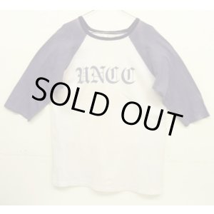 画像: 70'S VELVA SHEEN "HNCC" 染み込みプリント シングルステッチ ベースボールTシャツ ホワイト/ネイビー USA製 (VINTAGE)