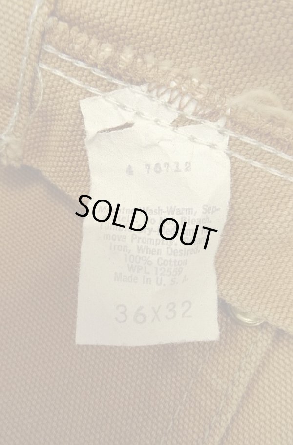 画像4: 70'S CARHARTT プリントタグ トップスナップボタン ダブルニー ダックペインターパンツ ブラウン SCOVILLジップ USA製 (VINTAGE)