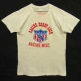 画像: 70'S RACINE DERBY ASSN. 両面染み込みプリント シングルステッチ 半袖 Tシャツ ホワイト (VINTAGE)