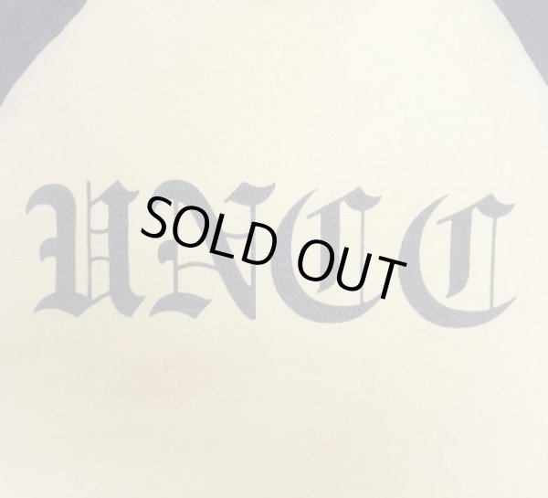 画像3: 70'S VELVA SHEEN "HNCC" 染み込みプリント シングルステッチ ベースボールTシャツ ホワイト/ネイビー USA製 (VINTAGE)