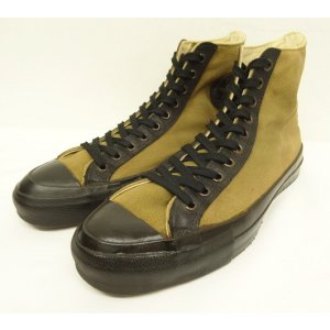 画像: 80'S CONVERSE キャンバス ハイカット スニーカー カーキ/ブラック USA製 (VINTAGE)