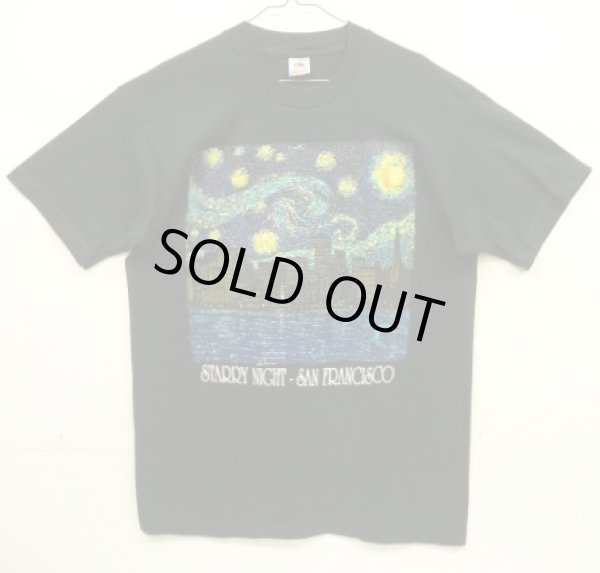 画像1: 90'S VINCENT VAN GOGH "STARRY NIGHT - SAN FRANCISCO" シングルステッチ 半袖 Tシャツ ブラック USA製 (MINT CONDITION)