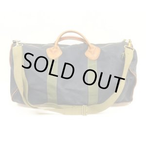 画像: 80'S LL Bean キャンバス/レザー ダッフルバッグ ネイビー/オリーブ USA製 (VINTAGE)