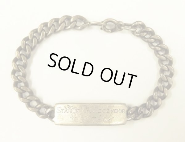 画像1: 40〜50'S アメリカ軍 "USNR刻印入り" スターリングシルバー ミリタリー IDプレート チェーンブレスレット シルバー (VINTAGE)