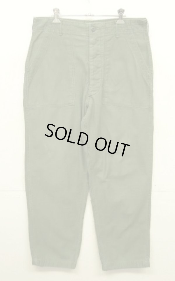 画像1: 70'S アメリカ軍 US ARMY "OG107" コットンサテン ベイカーパンツ W34L31 (VINTAGE)