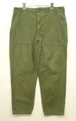 画像1: 70'S アメリカ軍 US ARMY "OG107" コットンサテン ベイカーパンツ W36L31 (VINTAGE)