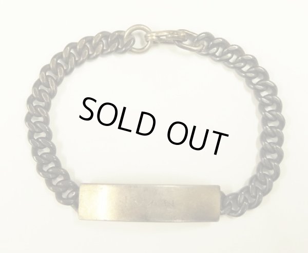 画像1: 40〜50'S アメリカ軍 スターリングシルバー ミリタリー IDプレート チェーンブレスレット シルバー (VINTAGE)