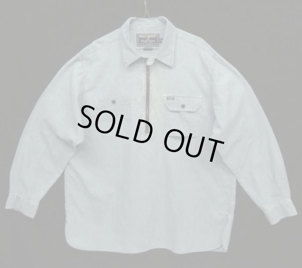 画像1: 90'S RALPH LAUREN "POLO SPORT" ハーフジップ チンスト＆マチ付き 長袖 シャンブレーシャツ ririジップ (VINTAGE)