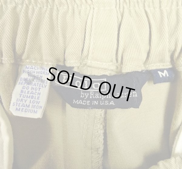 画像2: 90'S RALPH LAUREN 三角タグ ウエストゴム入り イージーチノパンツ ベージュ USA製 (VINTAGE)