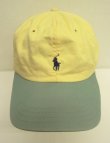画像2: 90'S RALPH LAUREN ロゴ刺繍 ベースボールキャップ イエロー/ライトグリーン USA製 (VINTAGE)