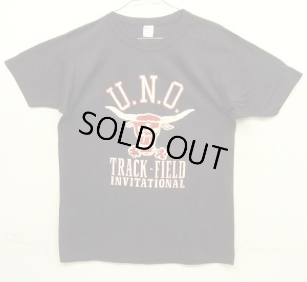 画像1: 80'S CHAMPION "U.N.O.TRACK-FIELD"トリコタグ シングルステッチ 半袖 Tシャツ ダークネイビー USA製 (DEADSTOCK)