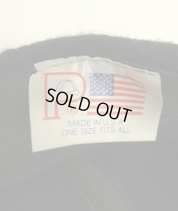 画像6: 90'S UNKNOWN 6パネル レザー/ウール ベースボールキャップ ネイビー/ブラウン USA製 (VINTAGE)