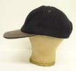 画像3: 90'S UNKNOWN 6パネル レザー/ウール ベースボールキャップ ネイビー/ブラウン USA製 (VINTAGE)