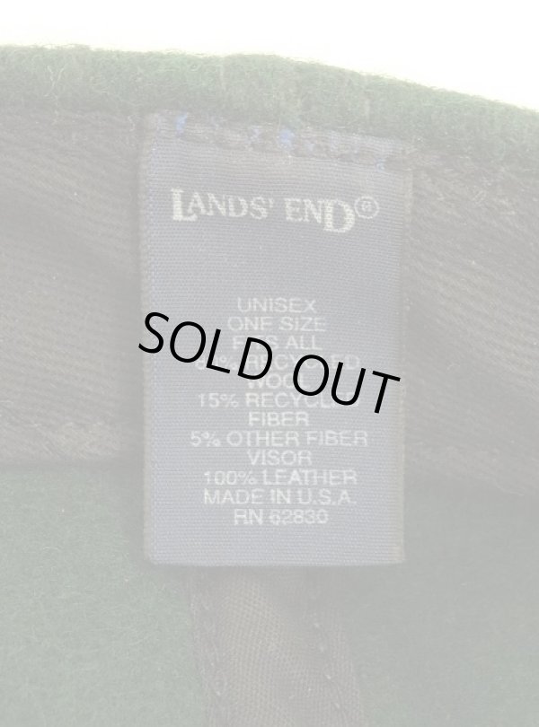 画像6: 90'S LANDS' END 6パネル レザー/ウール ベースボールキャップ グリーン/ブラウン USA製 (VINTAGE)