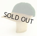 画像: 90'S LANDS' END 6パネル レザー/ウール ベースボールキャップ グリーン/ブラウン USA製 (VINTAGE)