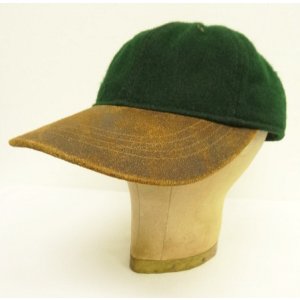 画像: 90'S LANDS' END 6パネル レザー/ウール ベースボールキャップ グリーン/ブラウン USA製 (VINTAGE)
