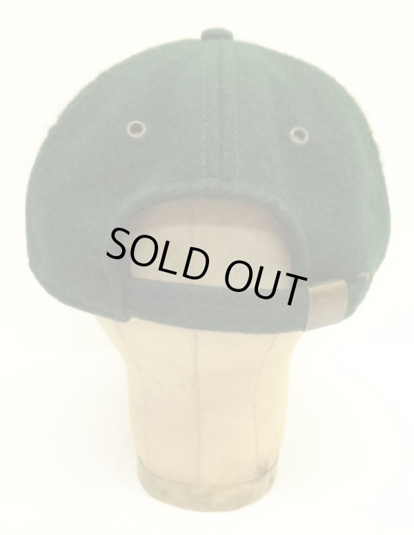 画像4: 90'S LANDS' END 6パネル レザー/ウール ベースボールキャップ グリーン/ブラウン USA製 (VINTAGE)