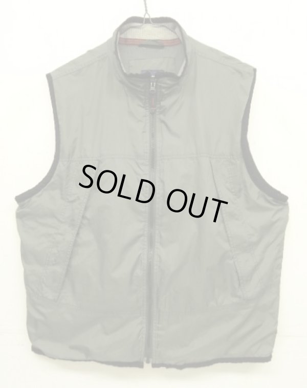 画像1: 90'S GAP 旧タグ 裏地サーマル フルジップ ナイロンベスト カーキ (VINTAGE)