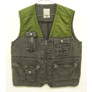 画像: 90'S BUGLE BOY ナイロン/キャンバス フォトグラファーベスト オリーブ/チャコール (VINTAGE)