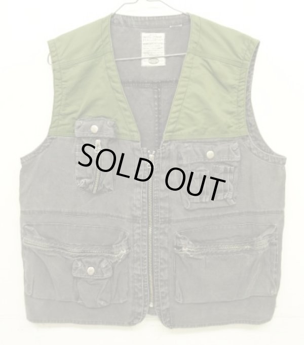 画像1: 90'S BUGLE BOY ナイロン/キャンバス フォトグラファーベスト オリーブ/チャコール (VINTAGE)