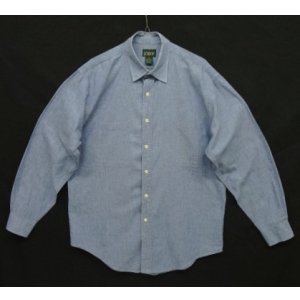 画像: 90'S J.CREW 旧タグ 長袖 シャンブレー ワークシャツ ブルー USA製 (VINTAGE)