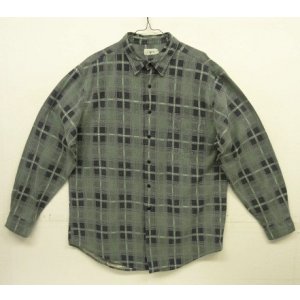 画像: 90'S J.CREW 旧タグ 長袖 プリントフランネル ワークシャツ チェック柄 (VINTAGE)