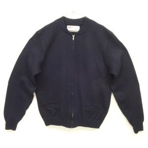 画像: 80'S SAN FRANCISCO KNITTING MILLS ウール フルジップニット ネイビー USA製 (VINTAGE)